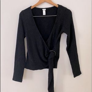 Zara crinkle wrap top